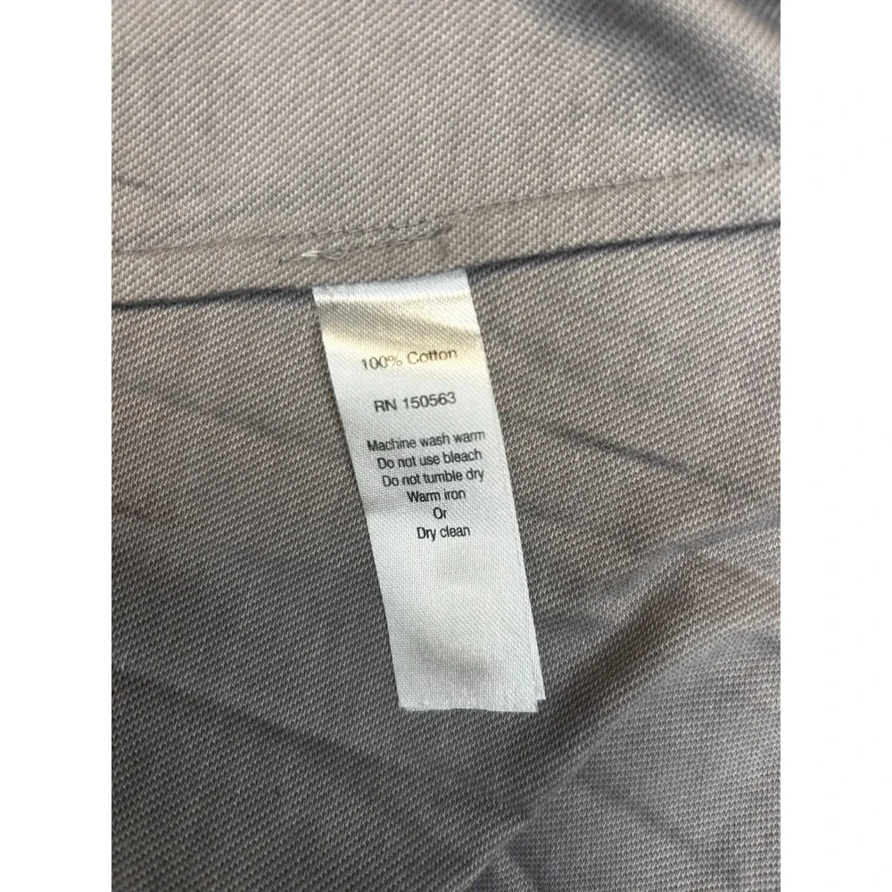 Hinson Wu Women Gray 3/4 Sleeve Pleated Back Button Detail Top Size 10 - Picture 5 of 6